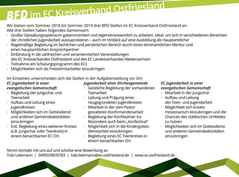 BFD im EC Kreisverband Ostfriesland