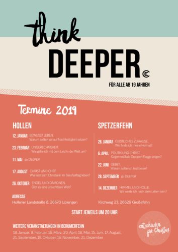 DEEPER – neues Programm für alle ab 19 Jahren!