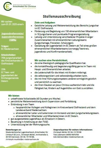 Stellenausschreibung im Kreisverband Ostfriesland